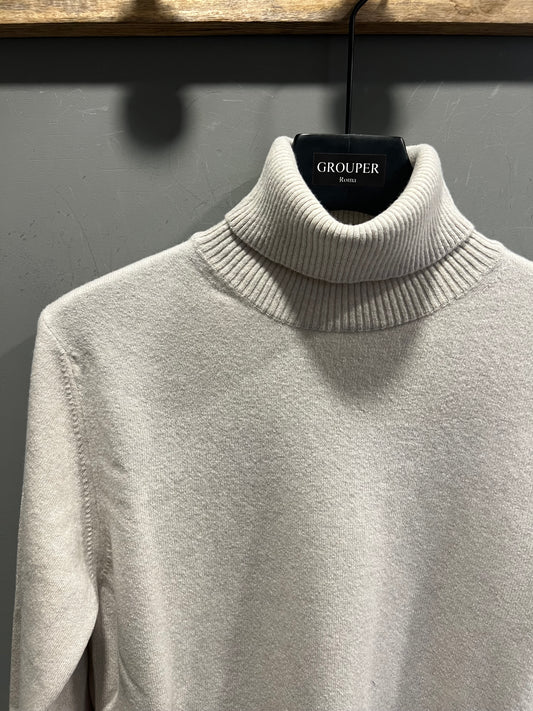 Maglione Collo Alto In Lana e Cashmere