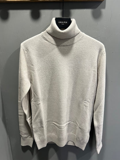 Maglione Collo Alto In Lana e Cashmere